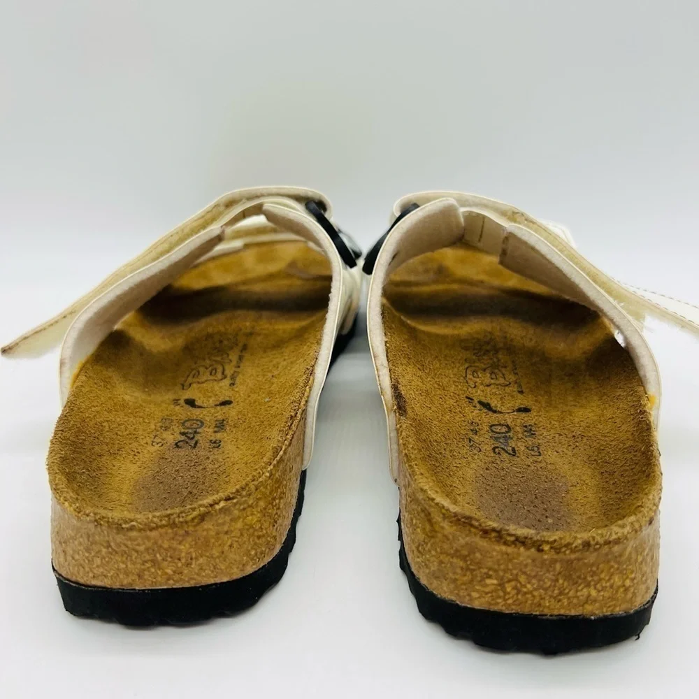 BIRKIES UNISEX WHITE VELCRO SLIP ON SANDALS SIZE W6 M4 - Picture 12 of 14